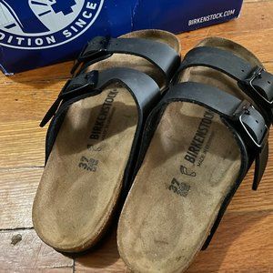 Birkenstock Arizonas - Black Birko-flor Regular Footbed 37